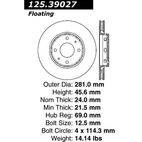 Premium High Carbon Alloy Brake Rotor,125.39027